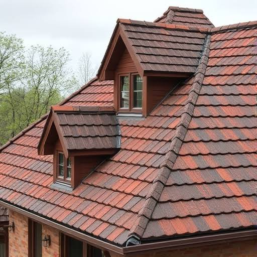 Stone-coated metal roofing formed to resemble traditional roof tile