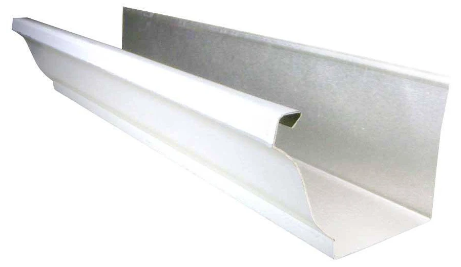 White seamless aluminum gutter profile