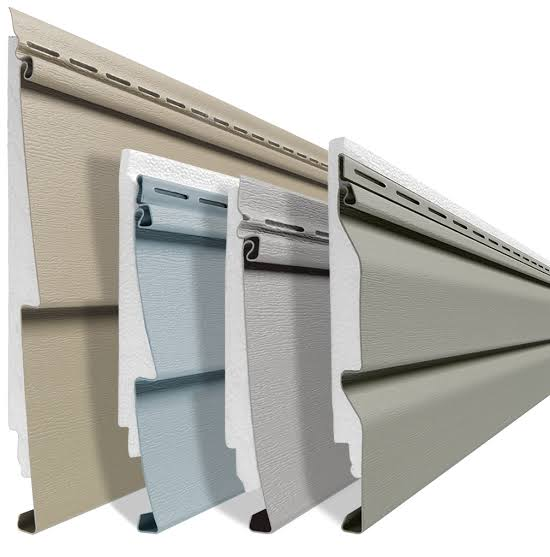 Several vinyl siding panel profile samples